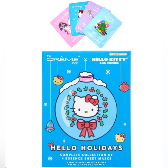 BNIB The Crème Shop Hello Kitty Hello Holiday Sheet Mask Set (4pc) - Picture 4 of 7